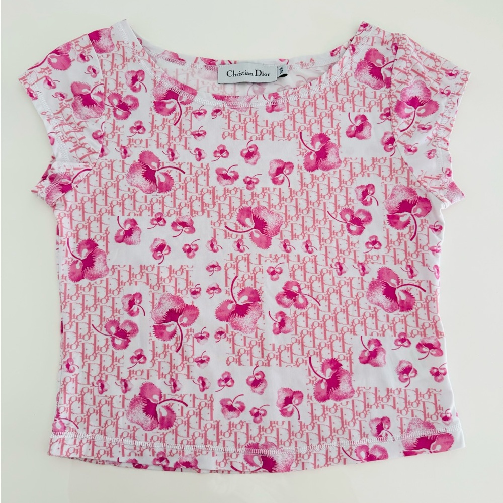 LIKE NEW🍒 Vintage DIOR Y2K John Galliano cherry blossom print t-shirt